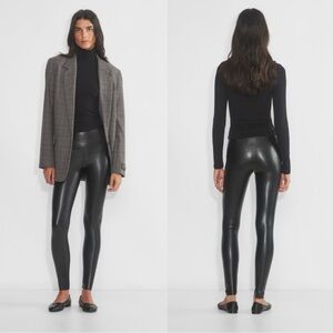 Wilfred Free Womens Black Faux Leather High Rise Leggings Size M Fall Chic